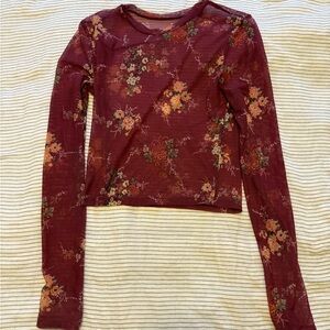 Mesh Floral Crop Top